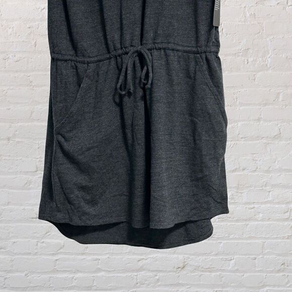 Chaser Womens Dress Size M Gray Mini Criss Cross Drape Back Jersey NWT - Picture 3 of 12